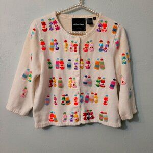 Michael simon unique & rare vintage colorful cardigan